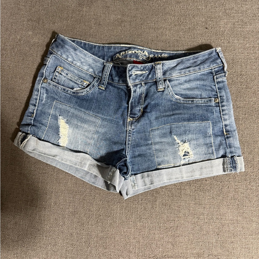 Arizona Jean Company Women's Light Blue Distressed Shorts